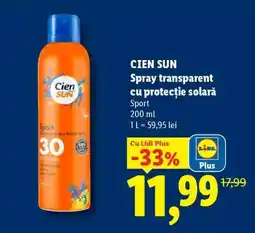 Lidl CIEN SUN Spray transparent cu protecție solară Ofertă