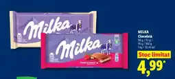 Lidl MILKA CIOCOLATĂ Ofertă