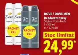 Lidl DOVE / DOVE MEN Deodorant spray Ofertă