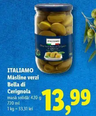 Lidl ITALIAMO Măsline verzi Bella di Cerignola Ofertă