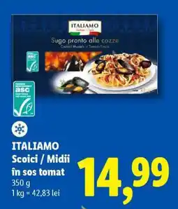 Lidl Italiamo Scoici / Midii în sos tomat Ofertă