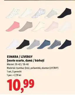 Lidl ESMARA / LIVERGY Șosete scurte, damă / bărbați Ofertă