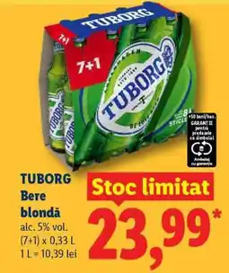 Lidl TUBORG Bere blondă Ofertă