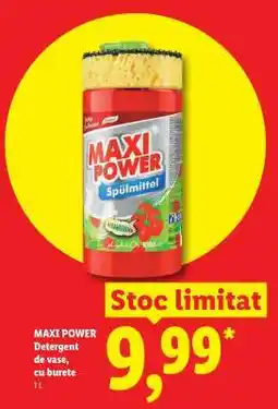 Lidl MAXI POWER Detergent de vase, cu burete Ofertă