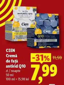 Lidl CIEN Cremă de față antirid Q10 Ofertă