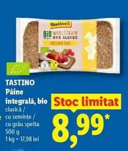 Lidl Tastino Pâine integrală, bio Ofertă