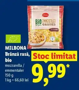 Lidl Milbona Brânză rasă bio Ofertă