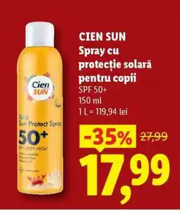 Lidl CIEN SUN Spray cu protecție solară pentru copii Ofertă
