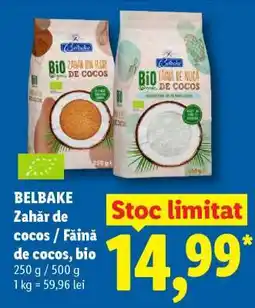 Lidl BELBAKE Zahăr de cocos / Făină de cocos, bio Ofertă