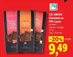 Lidl J.D. GROSS Ciocolată cu 70% cacao Ofertă