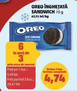 Penny OREO ÎNGHEȚATĂ SANDWICH 70 g Ofertă