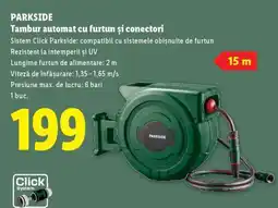 Lidl PARKSIDE Tambur automat cu furtun și conectori Ofertă