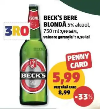 Penny BECK‘S Bere blondă Ofertă