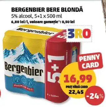 Penny BERGENBIER Bere blondă Ofertă