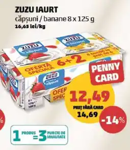 Penny Zuzu Iaurt căpșuni / banane 8 x 125 g Ofertă