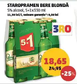 Penny STAROPRAMEN Bere blondă Ofertă