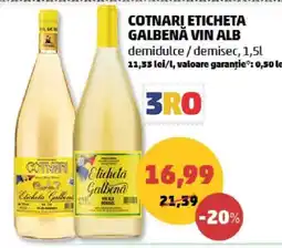 Penny COTNARI ETICHETA GALBENĂ VIN ALB Ofertă