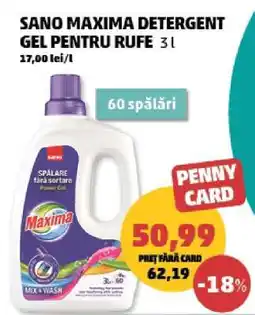 Penny SANO MAXIMA DETERGENT GEL PENTRU RUFE 3L Ofertă