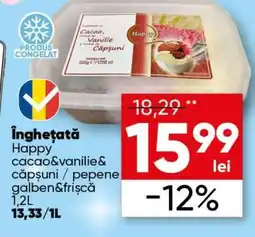 PROFI Înghețată Happy cacao&vanilie&căpșuni / pepene galben&frișcă 1,2L Ofertă