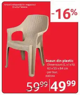 Selgros Scaun din plastic Ofertă