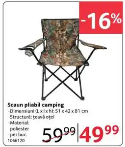 Selgros Scaun pliabil camping Ofertă