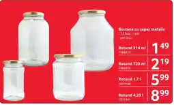 Selgros Borcan cu capac metalic Rotund 314 ml Ofertă