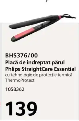 Selgros BHS376/00 Placă de îndreptat părul Philips StraightCare Essential Ofertă