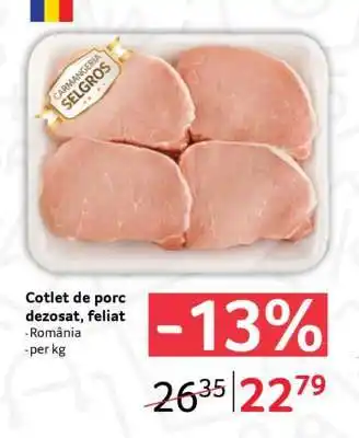 Selgros Cotlet de porc dezosat, feliat Ofertă