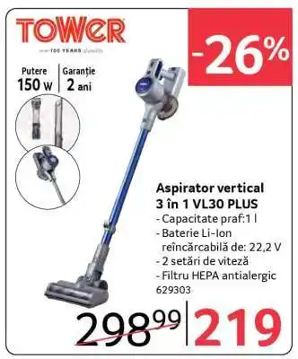 Selgros Aspirator vertical 3 in 1 VL30 PLUS Ofertă