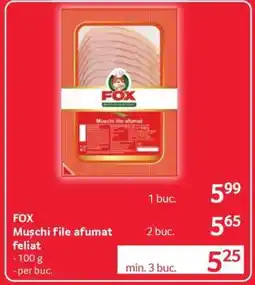 Selgros FOX Mușchi file afumat feliat Ofertă