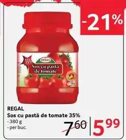 Selgros REGAL Sos cu pastă de tomate 35% Ofertă
