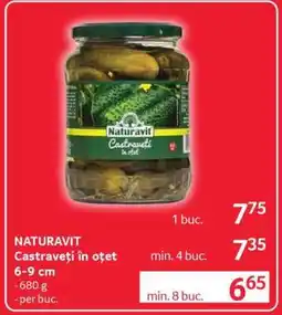 Selgros NATURAVIT Castraveți în oțet 6-9 cm Ofertă