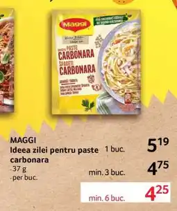 Selgros MAGGI Ideea zilei pentru paste carbonara Ofertă