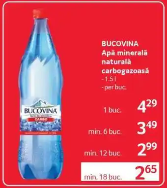 Selgros BUCOVINA Apă minerală naturală carbogazoasă Ofertă