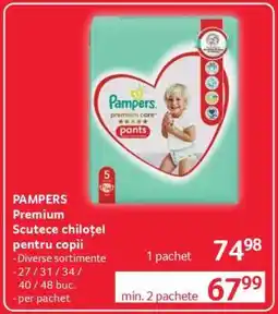 Selgros PAMPERS Premium Scutece chiloțel pentru copii Ofertă