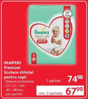 Selgros PAMPERS Premium Scutece chiloțel pentru copii Ofertă