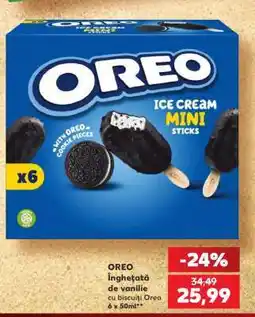 Kaufland OREO înghețată de vanilie cu biscuiți Oreo 6 x 50ml Ofertă