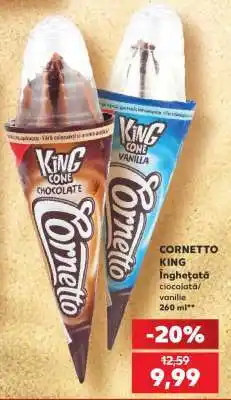 Kaufland CORNETTO KING înghețată ciocolată/vanilie Ofertă