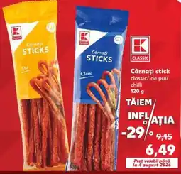 Kaufland Cârnați stick classic/ de pui/ chilli Ofertă