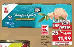 Kaufland Ton file în ulei de măsline Ofertă