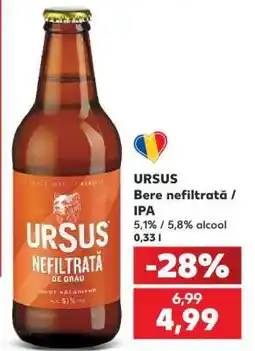 Kaufland URSUS Bere nefiltrată / IPA Ofertă