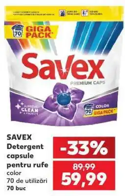 Kaufland SAVEX Detergent capsule pentru rufe Ofertă