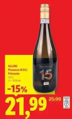 Lidl ALLINI Prosecco D.O.C. Frizzante Ofertă