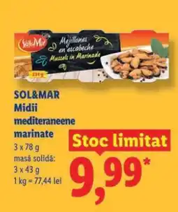 Lidl SOL&MAR Midii mediteraneene marinate Ofertă