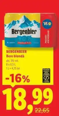 Lidl BERGENBIER Bere blondă Ofertă
