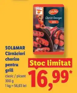 Lidl SOL&MAR Cârnațiori chorizo pentru grill Ofertă
