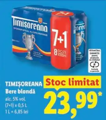 Lidl TIMIŞOREANA Bere blondă Ofertă