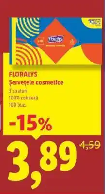 Lidl FLORALYS Șervețele cosmetice Ofertă