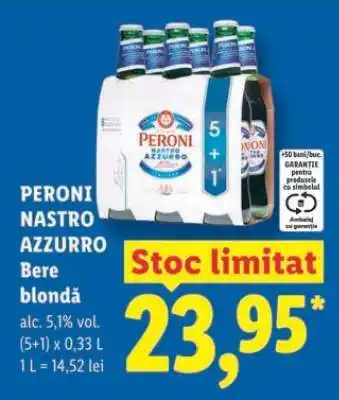 Lidl PERONI NASTRO AZZURRO Bere blondă Ofertă