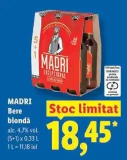 Lidl MADRI Bere blondă Ofertă